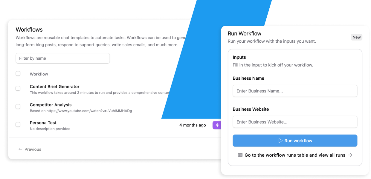 Workflow interface