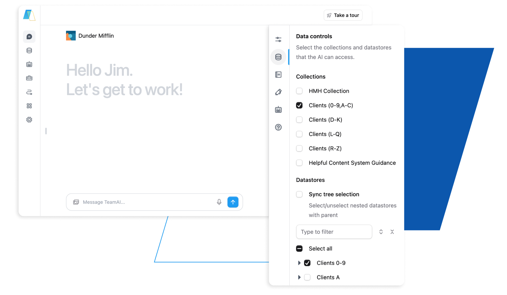 Data control sidebar