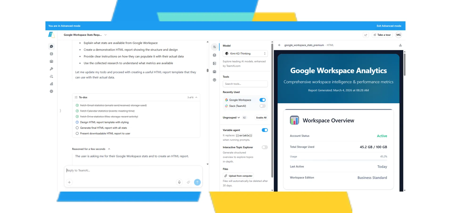 A split-screen view shows a Google Workspace interface on the right, featuring a dashboard with "Google Workspace" prominently displayed and a "Workspace Admin" section. The left side displays a list of emails or messages, with some text visible including "New login" and "Google Drive."