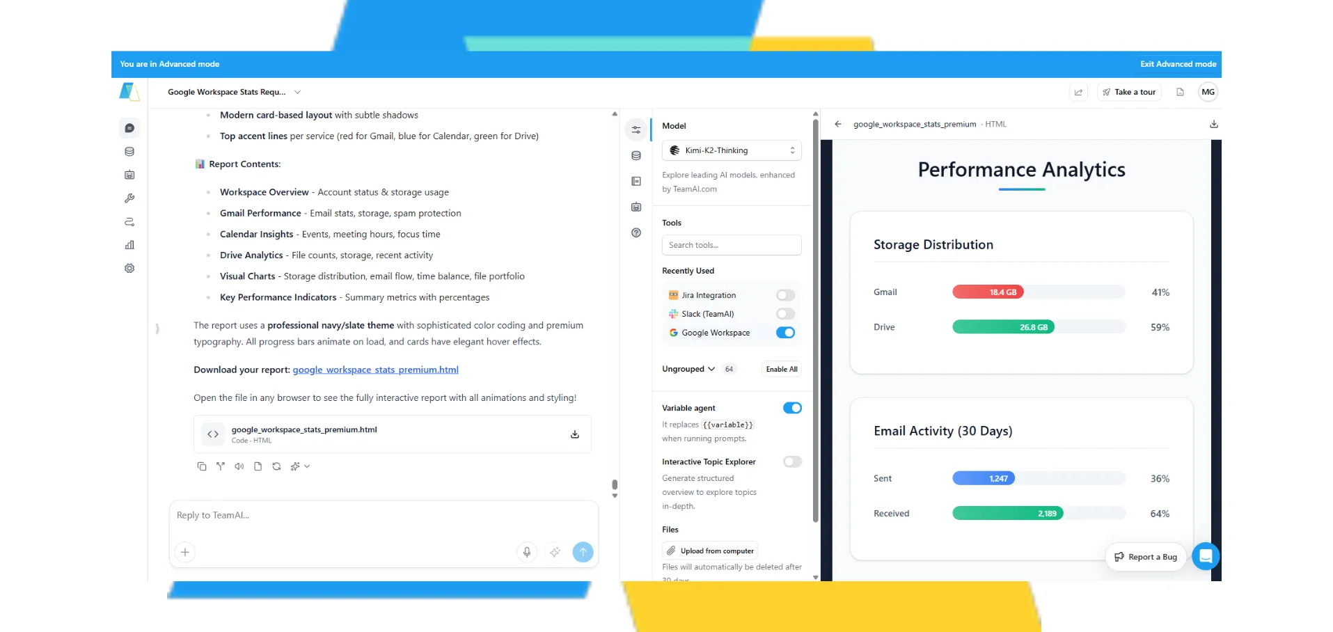 A digital dashboard displays various metrics and settings, including performance data, storage distribution, and smart activity logs, suggesting a system monitoring or management interface.